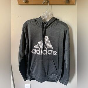 Adidas Charcoal Hoodie with White Logo